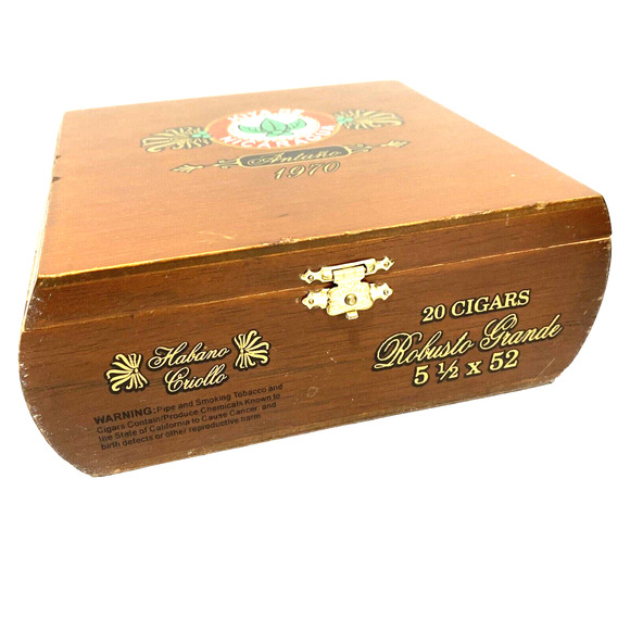 Vintage 1970's Cigar Box Purse Wood Case with Gold Beaded Top Loop Handle FLAW - Picture 7 of 13